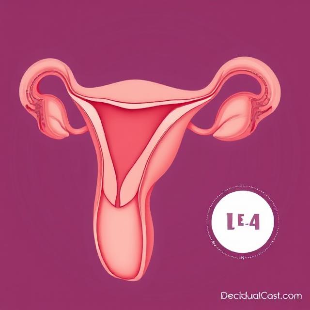 Diagram showing uterine cramps during decidual cast expulsion