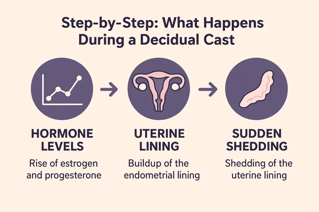what happen during decidual cast