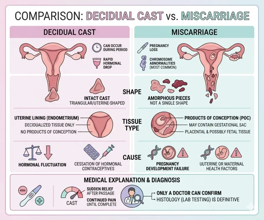 decidual cast vs miscarriage