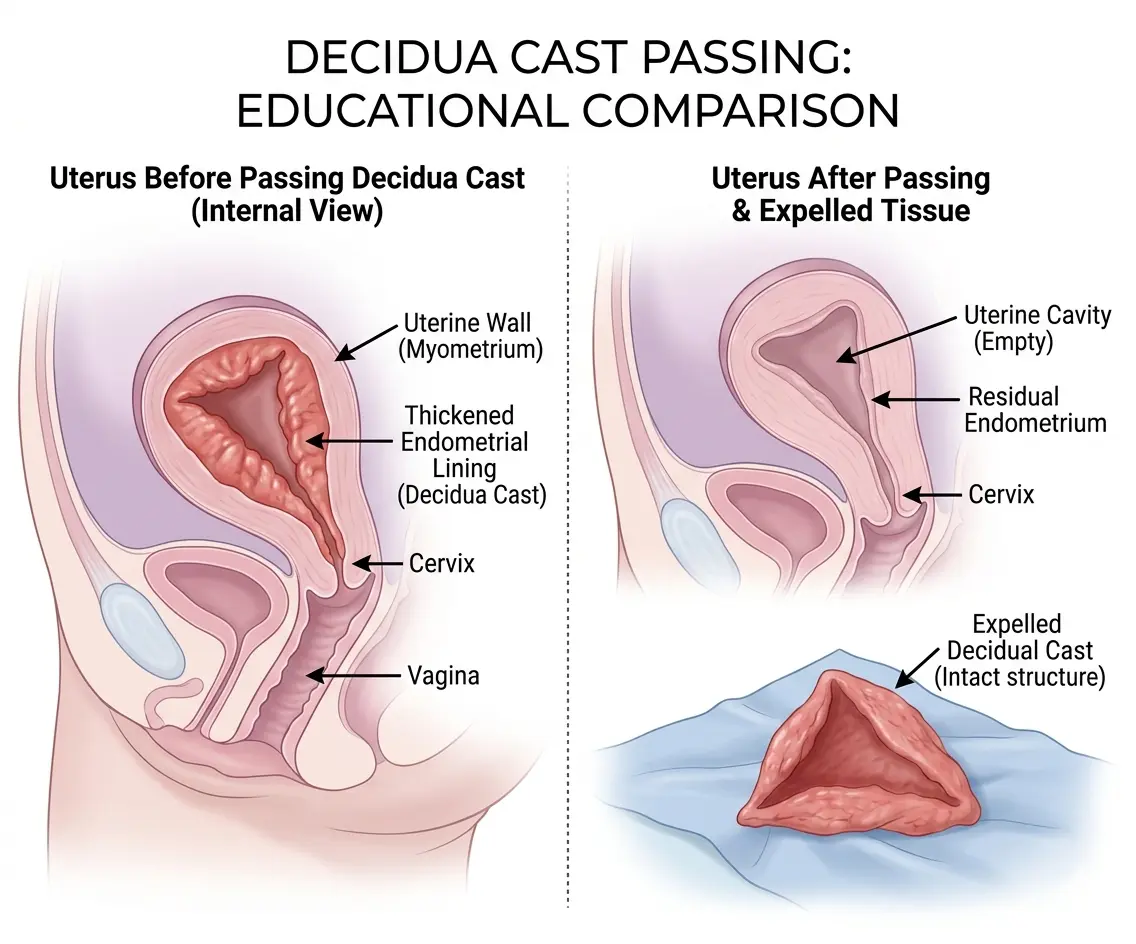 Decidual cast shape anatomy diagram