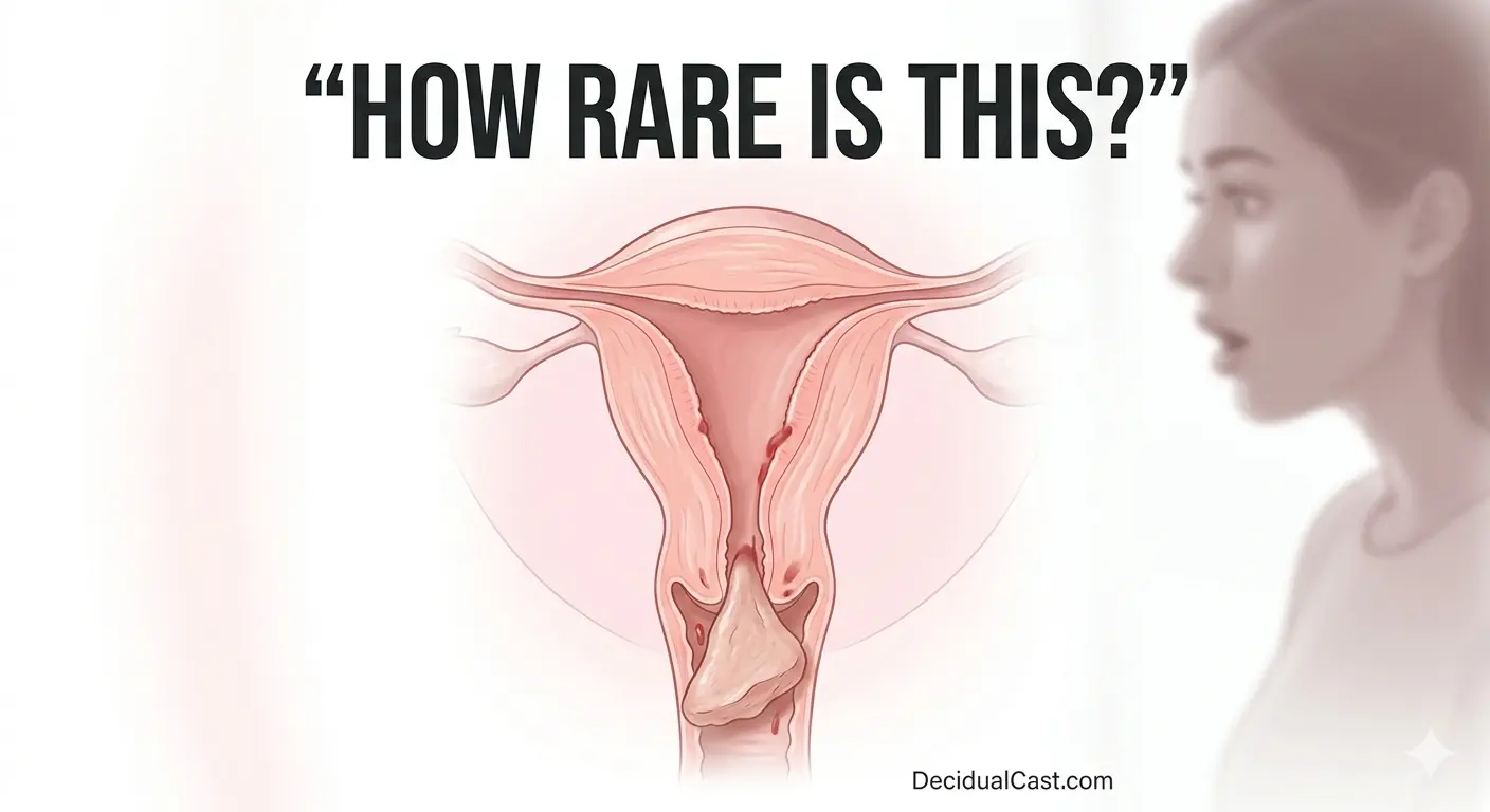 how rare is a decidual cast medical illustration uterus condition explained