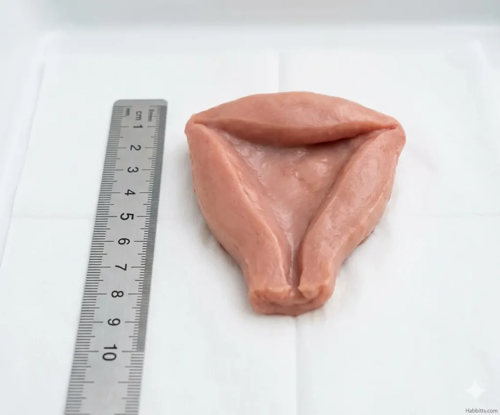 Realistic image of decidual cast showing uterine lining tissue shape