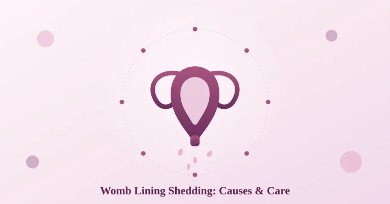 Illustration of a uterus with a surrounding cycle ring, representing womb lining shedding during the menstrual cycle