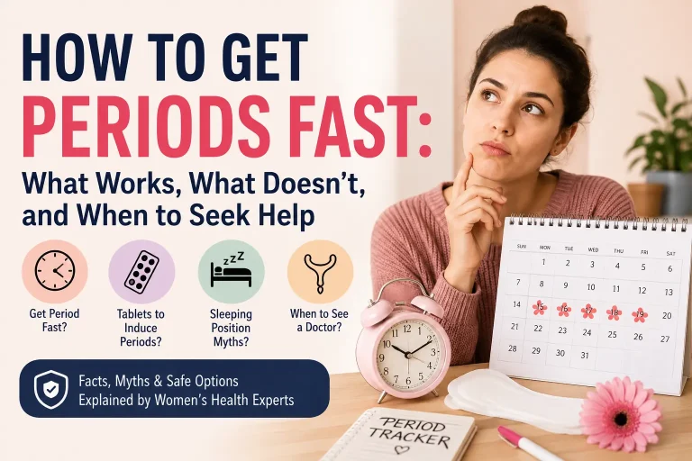 Woman tracking her menstrual cycle while learning about how to get periods fast